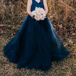 2T-3T Navy Blue Flower Girl Dress
